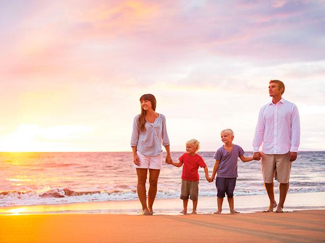 Family at the beach