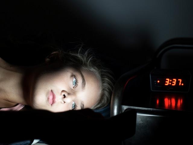 woman woke up in middle of the night